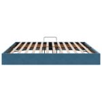 vidaXL Otomanový posteľný rám Tmavomodrá 200 x 200 cm Zamat – Obrázok 8