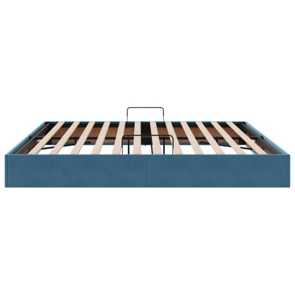 vidaXL Otomanový posteľný rám Tmavomodrá 200 x 200 cm Zamat – Obrázok 8
