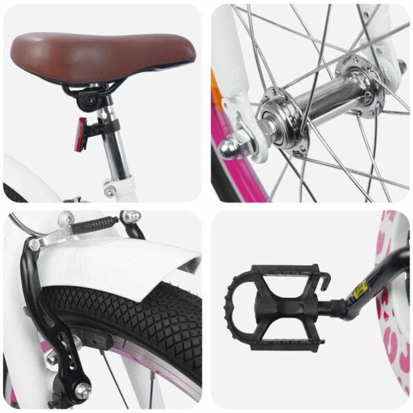 vidaXL Detské Kolo 18 Palcov pre deti od 5 do 7 rokov Biela – Obrázok 4