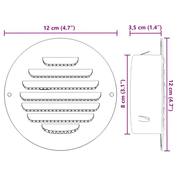 vidaXL Kryty vzduchových ventilátorov 4 pcs Strieborná 80 mm – Obrázok 11