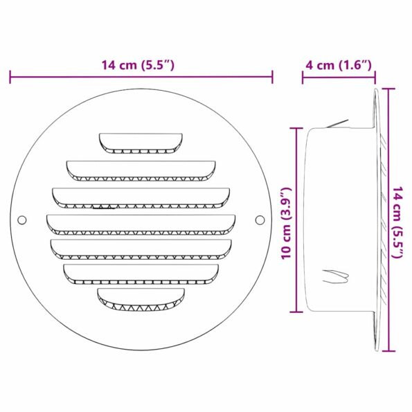 vidaXL Kryty vzduchových ventilátorov 4 pcs Strieborná 100 mm – Obrázok 11