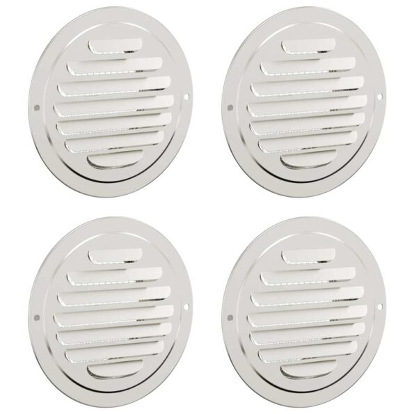 vidaXL Kryty vzduchových ventilátorov 4 pcs Strieborná 100 mm – Obrázok 2