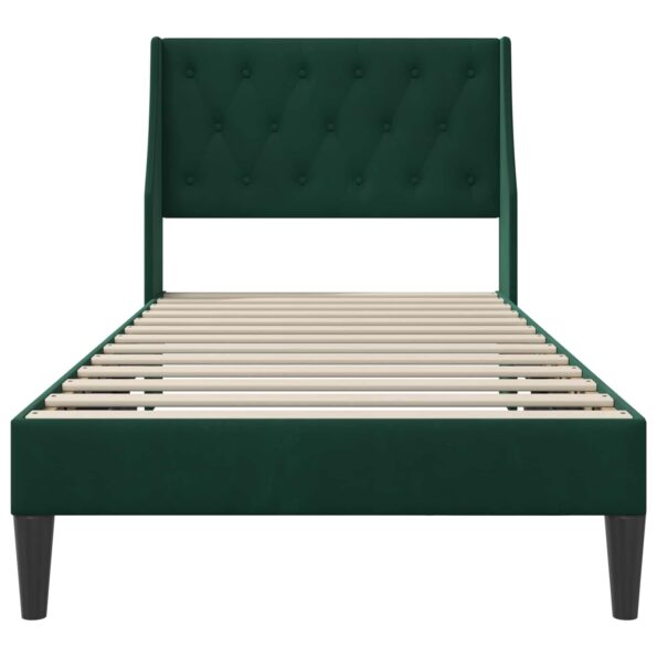 vidaXL Rám postele s čelnou doskou Tmavozelená 80 x 200 cm Zamat – Obrázok 4