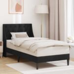 vidaXL Rám postele s čelnou doskou Čierny 80 x 200 cm Zamat