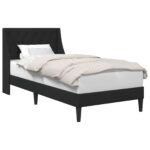 vidaXL Rám postele s čelnou doskou Čierny 90 x 190 cm Zamat – Obrázok 2