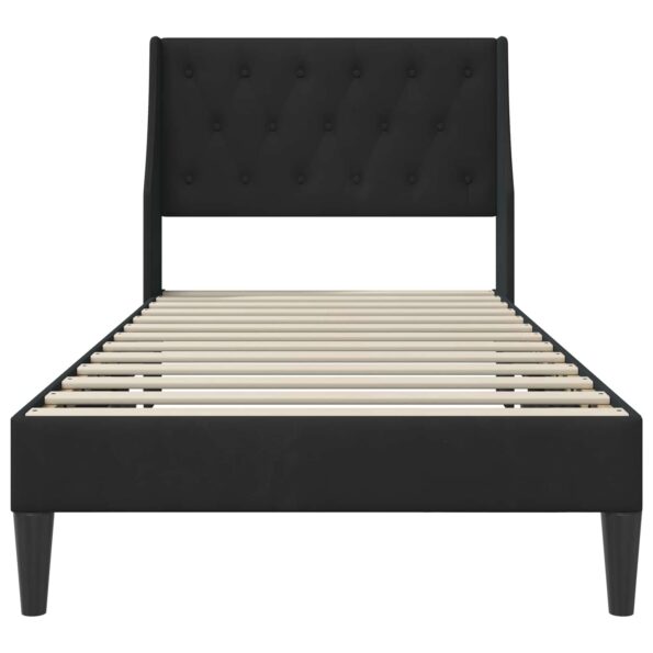 vidaXL Rám postele s čelnou doskou Čierny 90 x 190 cm Zamat – Obrázok 4