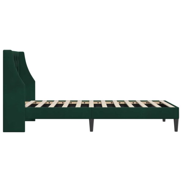 vidaXL Rám postele s čelnou doskou Tmavozelená 90 x 200 cm Zamat – Obrázok 5