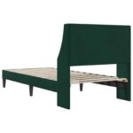 vidaXL Rám postele s čelnou doskou Tmavozelená 90 x 200 cm Zamat – Obrázok 6