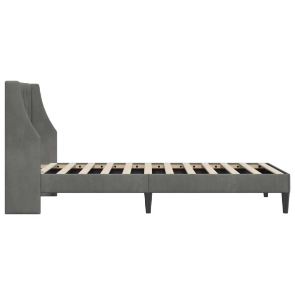 vidaXL Rám postele s čelnou doskou Tmavo šedá 100 x 200 cm Zamat – Obrázok 5