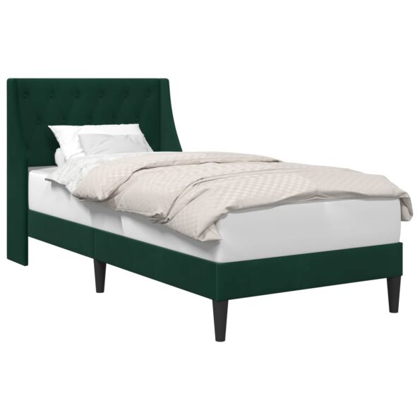 vidaXL Rám postele s čelnou doskou Tmavozelená 100 x 200 cm Zamat – Obrázok 2
