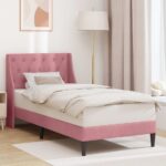 vidaXL Rám postele s čelnou doskou Ružová 100 x 200 cm Zamat