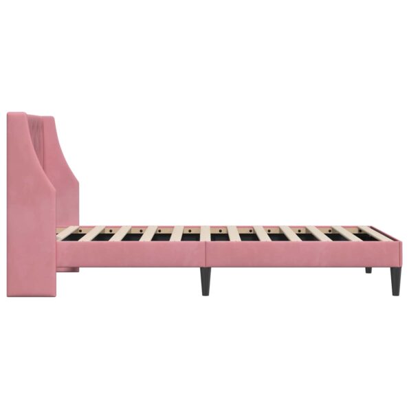 vidaXL Rám postele s čelnou doskou Ružová 100 x 200 cm Zamat – Obrázok 5
