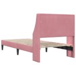 vidaXL Rám postele s čelnou doskou Ružová 100 x 200 cm Zamat – Obrázok 6
