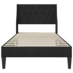 vidaXL Rám postele s čelnou doskou Čierny 100 x 200 cm Zamat – Obrázok 4