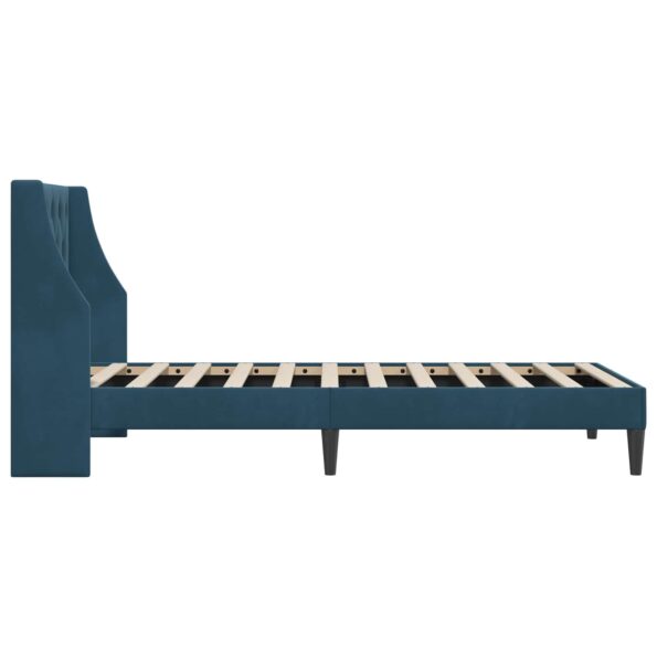 vidaXL Rám postele s čelnou doskou Modrá 100 x 200 cm Zamat – Obrázok 5