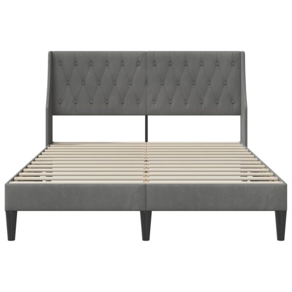 vidaXL Rám postele s čelnou doskou Tmavo šedá 120 x 200 cm Zamat – Obrázok 4