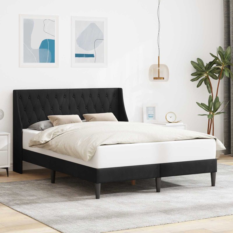 42027422_1.jpg vidaXL Rám postele s čelnou doskou Čierny 120 x 200 cm Zamat – Obrázok 1