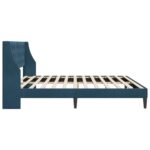 vidaXL Rám postele s čelnou doskou Modrá 200 x 200 cm Zamat – Obrázok 5