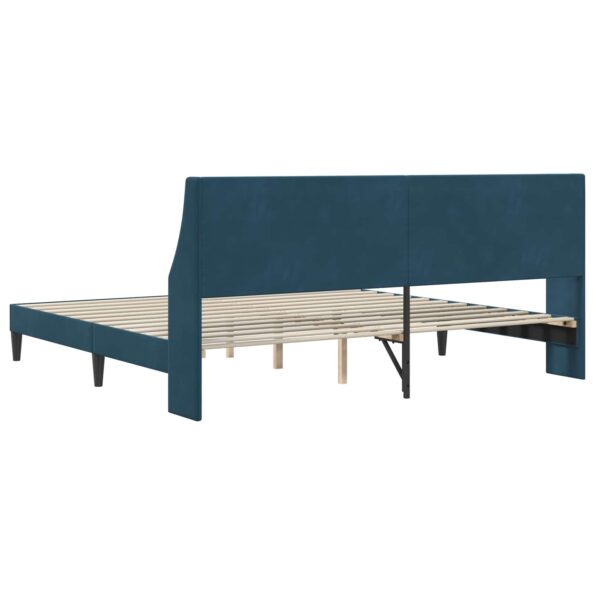 vidaXL Rám postele s čelnou doskou Modrá 200 x 200 cm Zamat – Obrázok 6