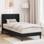 vidaXL Rám postele s čelnou doskou Čierna 90 x 200 cm Zamat