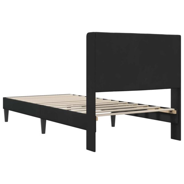 vidaXL Rám postele s čelnou doskou Čierna 90 x 200 cm Zamat – Obrázok 6