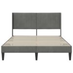 vidaXL Rám postele s čelnou doskou Tmavosivá 140 x 190 cm Zamat – Obrázok 4