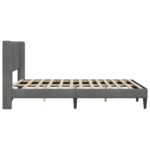 vidaXL Rám postele s čelnou doskou Tmavosivá 140 x 190 cm Zamat – Obrázok 5