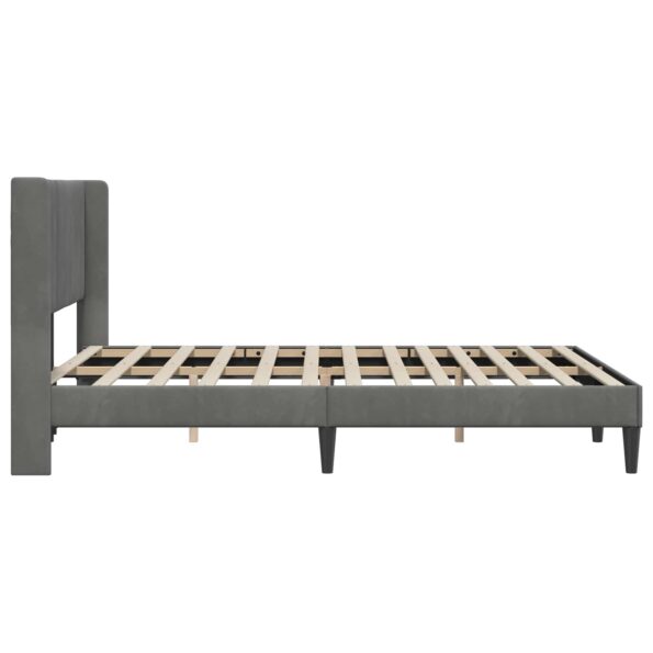 vidaXL Rám postele s čelnou doskou Tmavosivá 140 x 190 cm Zamat – Obrázok 5