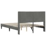 vidaXL Rám postele s čelnou doskou Tmavosivá 140 x 190 cm Zamat – Obrázok 6