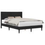vidaXL Rám postele s čelnou doskou Čierna 140 x 190 cm Zamat – Obrázok 2