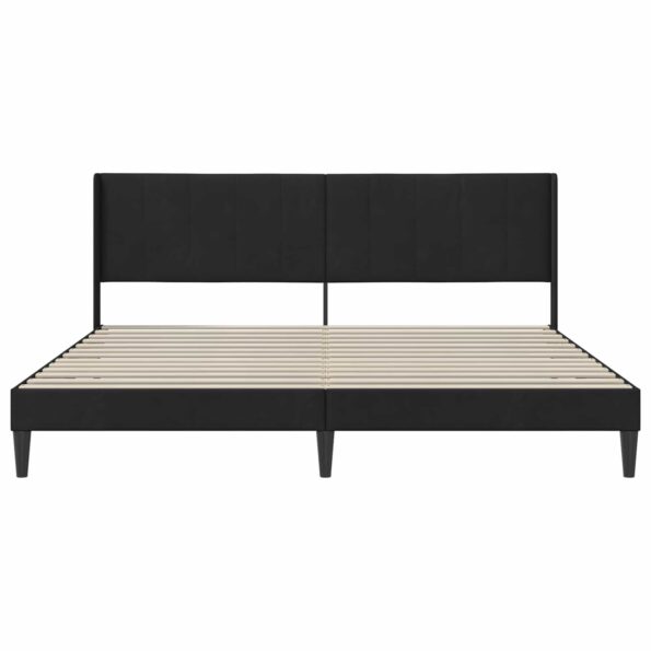vidaXL Rám postele s čelnou doskou Čierny 180 x 200 cm Zamat – Obrázok 4