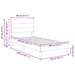vidaXL Rám postele s čelnou doskou Svetlosivá 80 x 200 cm látka – Obrázok 9