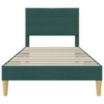 vidaXL Rám postele s čelnou doskou Tmavozelená 80 x 200 cm látka – Obrázok 4
