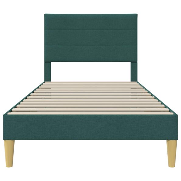 vidaXL Rám postele s čelnou doskou Tmavozelená 80 x 200 cm látka – Obrázok 4