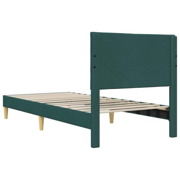 vidaXL Rám postele s čelnou doskou Tmavozelená 80 x 200 cm látka – Obrázok 6
