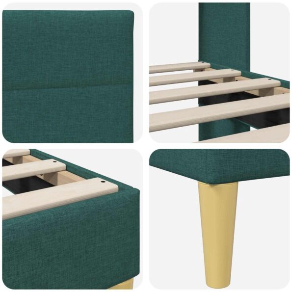 vidaXL Rám postele s čelnou doskou Tmavozelená 80 x 200 cm látka – Obrázok 7