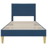 vidaXL Rám postele s čelnou doskou Modrá 80 x 200 cm látka – Obrázok 4