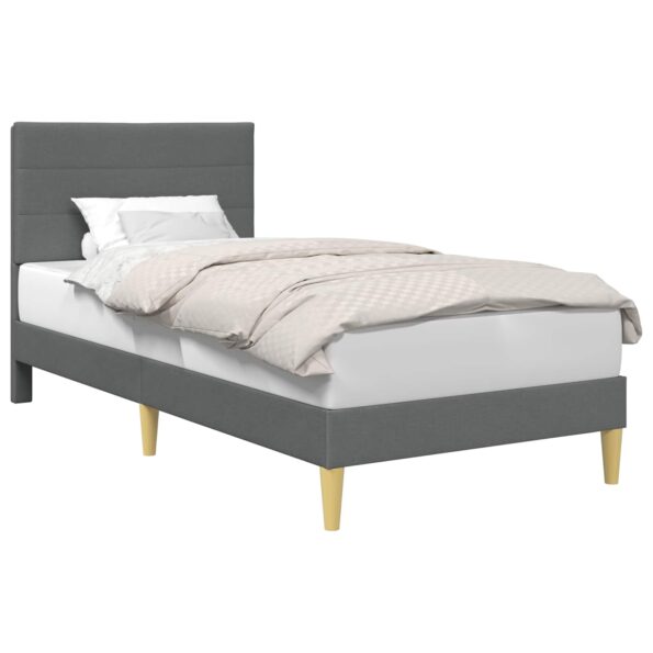 vidaXL Rám postele s čelnou doskou Tmavosivá 90 x 190 cm Látka – Obrázok 2