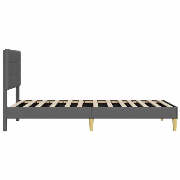 vidaXL Rám postele s čelnou doskou Tmavosivá 90 x 190 cm Látka – Obrázok 5