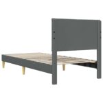 vidaXL Rám postele s čelnou doskou Tmavosivá 90 x 190 cm Látka – Obrázok 6