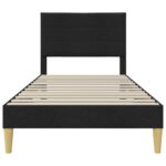 vidaXL Rám postele s čelnou doskou Čierna 90 x 190 cm Látka – Obrázok 4