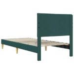 vidaXL Rám postele s čelnou doskou Tmavozelená 90 x 190 cm látka – Obrázok 6