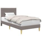 vidaXL Rám postele s čelnou doskou Sivohnedá 90 x 190 cm látka – Obrázok 2