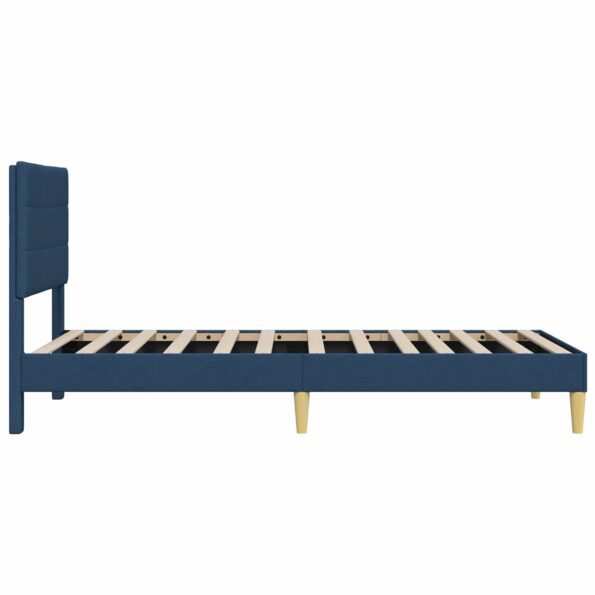 vidaXL Rám postele s čelnou doskou Modrá 90 x 190 cm látka – Obrázok 5