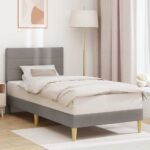 vidaXL Rám postele s čelnou doskou Sivohnedá 100 x 200 cm látka