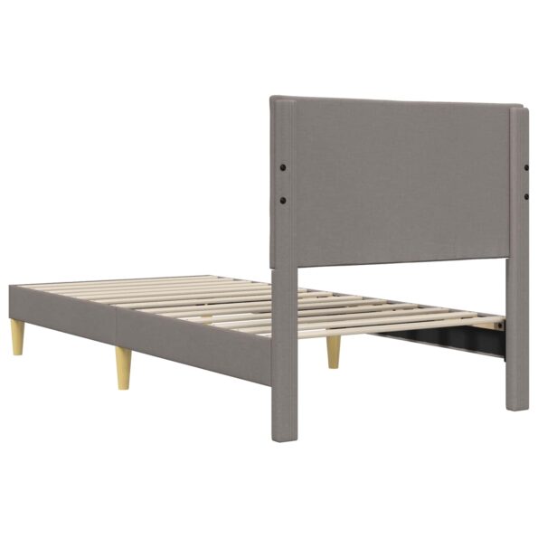 vidaXL Rám postele s čelnou doskou Sivohnedá 100 x 200 cm látka – Obrázok 6