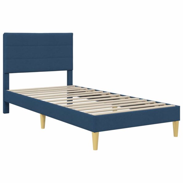 vidaXL Rám postele s čelnou doskou Modrá 100 x 200 cm látka – Obrázok 3