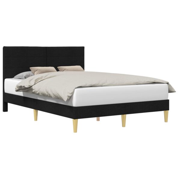 vidaXL Rám postele s čelnou doskou Čierna 120 x 190 cm Látka – Obrázok 2