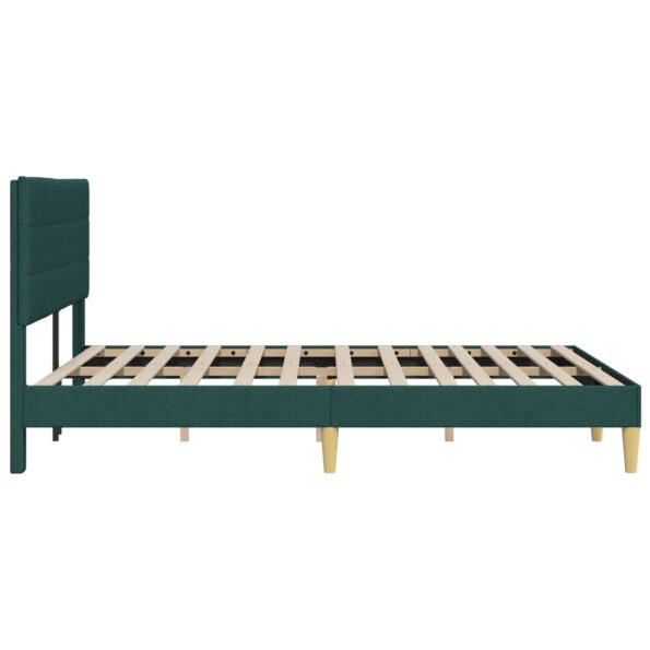 vidaXL Rám postele s čelnou doskou Tmavozelená 120 x 190 cm látka – Obrázok 5