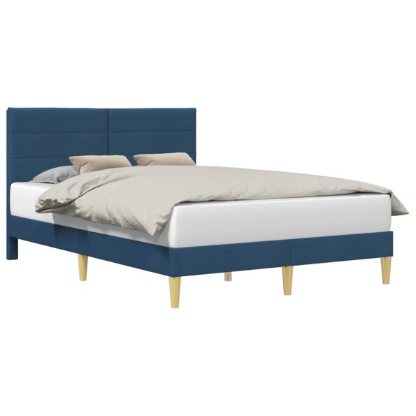 vidaXL Rám postele s čelnou doskou Modrá 120 x 190 cm látka – Obrázok 2